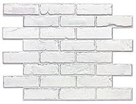 Retro-Art 3D Wall Panels, Pack of 10, Vintage Brick in White, PVC, 17.5" x 23.75", Cover 28.86 sq.ft. 569BC