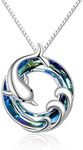 ONEFINITY Dolphin Necklaces Gifts for Women Sterling Silver Crystal Dolphin Pendant Mother and Daughter Ocean Jewelry for Mom Girls Mother's Day Gifts, Sterling Silver, Crystal