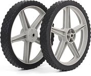 GICOOL 14 x 1.75" Spoked Plastic Wheel and Tire, 2.45" Hub Length, 1/2" Axle Bore, Universal Replacement Wheel for Lawn Mowers and DIY Trolley Wagon Cart, 2 Pack