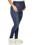 Motherhood Maternity Women's Super Stretch Secret Fit Belly Ankle Denim Jegging Jeans, Dark Wash, Large