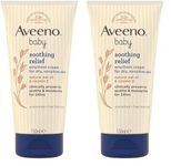 Aveeno Baby Soothing Relief Emollient Cream (2x 150ml), Unscented Baby Cream with Natural Oil & Vitamin E, Soothes and Moisturises for 24 Hours, for Dry, Sensitive Skin Prone to Irritation