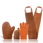 Self Tanning Mitt Applicator 4 in 1 - Tanning Mitt Self Tanner Mitt Tanning Mitt Applicator Tanning Glove Self Tan Mitt Tanning Glove Mitt, with Exfoliating Glove, Mini Face Mitt, Back Lotion Applicator for Back.