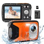 YEEIN 16FT Waterproof Digital Camera 1080P 30MP Digital Camera with 32G Card and Rechargeable Battery, Compact Portable Point and Shoot Camera for Snorkeling Swimming