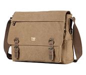 Troop London TRP0207 Classic Canvas Laptop Messenger Bag Brown