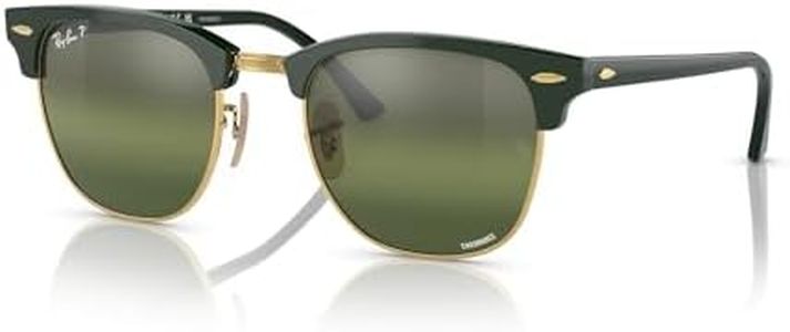 Ray-Ban RB3016 1368G4 49MM Green On Gold/Silver/Green Polarized Square Sunglasses for Men for Women