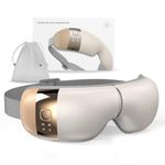 HuBDIC HubiCare Eye Massager with Heat, Vibration, and Music Helps Relieve Strain, Dark Circles, Dryness, and migraines While Promoting Relaxation and Better Sleep Gift for Men Women (Ivory)