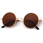 Round Polarized Sunglasses for Men Women Small Metal Lennon Sun Glasses Retro Hippie Style 45mm