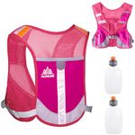 Azarxis Running Vest 2.5L Hydration Backpack Pack Runner Rucksack Lightweight for Women Men Outdoor Cycling Trail Race Marathon Hiking Climbing (Rose Red with 2 x 250ml Water Bottle)