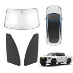 Karltys Reflective Windshield Sun Shade for 2022-2025 Toyota Tundra, 3-Pack Front and Side Window Cover for Tundra Truck Windshield Sunshade Foldable Sun Visor Protector Keep Interior Cool