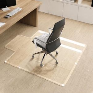MESAILUP Beveled Edge Office Chair Mat for Carpet or Hardwood Floor, Crystal Clear 47" x 53" Desk Chair Mat with Lip for a Smooth Glide and Easy Roll On/Off, Hard Heavy Duty and Non-Slip Pad