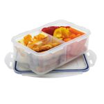 Starfrit LocknLock Plastic Divided Lunch Container - Removable Divider - 34oz/1L - Airtight & Leakproof - 4-Sided Locking Lid