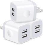 USB Charger Block, KENHAO 3Pack Dual Port USB Wall Plug 2.1A/5V Outlet Power Adapter Brick Cube Charging Block for iPhone 14 13 12 11 Pro Max SE XS XR X 8 7 6 Plus, Pad, Galaxy, Tablet, Android Phone