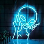 Blue Alien LED Light Up Neon Signs 
