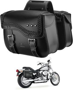KEMIMOTO Motorcycle Saddlebags,Upgraded Bottom Anti-scalding Motorcycle Luggage Bag 30L Large Capacity PU Leather Side Bags Compatible with Sportster Softail Dyna V-star Shadow