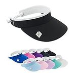 Pure Golf Womens Visor | Telephone Wire | Built in Magnet | Hand Enamelled 25mm Ball Marker | Rigid Peak | Multiple Colours | Golf Visor | Tennis Visor (Black)