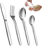 Bestdin Cutlery Set, 32 Piece Cutlery Set for 8 People, Stainless Steel Knife and Fork Sets, Silverware Set Ideal for Home/Party/Restaurant, Mirror-Polished & Dishwasher-Safe