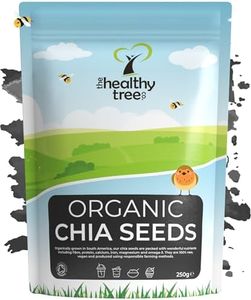 Organic Raw Chia Seeds by TheHealthyTree Company - High in Omega 3, Fibre, Protein, Calcium and Magnesium - Gluten Free Vegan Chia Seeds (250g)