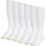 GOLDTOE Men's Ultra Tec Performance Over-The-Calf Athletic Socks, Multipairs, White (6-pairs), Large