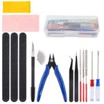 Serplex® Assembly Model Tool Kit Assembling Model Tools Repair Kit with Tool Box Polishing Tools Screwdivers, Utility Gundam Tool Kit for Car Models, Aircraft, Basic Model Building, Set of 15Pcs