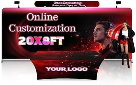 Custom Tension Fabric Display Backdrop with Header Banner for Trade Show Booth Display, Step and Repeat Banner Stand Sign Holders for Tradeshow, Business, Weddings & Events (Frame+Banner,20x8FT)