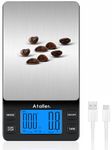 Ataller Mini Coffee Scale with Timer, USB Rechargeable Espresso Scale, Resolution 0.1g, Max 2kg 4.4lbs, Drip Coffee Scale, Digital Pocket Gram Scale and Ounce Scale