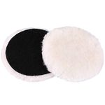 5-Inch Wool Polishing Pads by LotFancy - Car Auto Buffing Pads, Used with Rotary and Random Orbit Sander/Polisher, Pack of 2