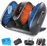 HomeCare Shiatsu Foot Massager with Heat & Ice Therapy - Gray, Deep Kneading for Plantar Fasciitis & Neuropathy Relief, Adjustable Intensity, Feet/Leg/Calf/Ankle at Home/Office,Gifts for Women, Men