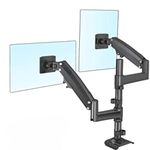 17" - 27'' Dual Monitor Desk Mount Stand Full Motion Swivel Monitor Arm Gas Spring Upto 12kg H180