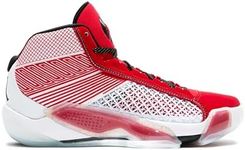 NIKE Air Jordan XXXVIII Celebration Basketball Shoes (DZ3356-100, White/University Red/Metallic Gold/Black) Size 9