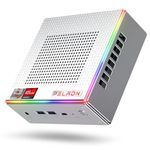 PELADN HA-4 Mini PC, AMD Ryzen 7 7735HS (8C/16T, Up to 4.75GHz) Win11 Pro, 16GB DDR5 RAM, 512GB SSD, 4K HD, BT5.2, Dual HDMI, WiFi6 2.4G/5G, Office,Business Small Desktop PC.