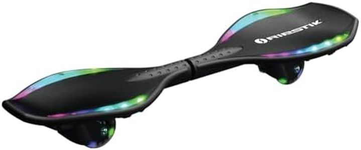 Razor Ripster Lightshow Waveboard - Tavola a Rotelle per Bambini Dagli 8 anni in su con Sterzo a 360°, Ponte Luminoso Attivato dal Movimento, 5 Modalità di Luce, Antiscivolo - Nero