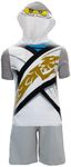 LEGO Ninjago Boys Ninjago Costume Short and Matching Costume Hooded T-Shirt (White, Size 10/12), White, 10-12