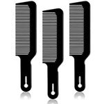 3 Pack Barber Combs Clipper Comb Flat Top Clipper Comb Hair Cutting Combs Great for Clipper-cuts and Flattops (Black)