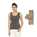 Body Liv Women Sleeveless Thermal Top with Free Socks, 42/105 - Grey