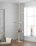 Pippa & Max's Floor To Ceiling Cat Tree 215cm-280cm (Cream) X-Large Activity Scratching Tree, Full Scratching Posts With Large Platforms