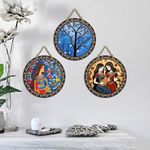 Artvibes Women Portrait Art Wooden Wall Hanging Decoration Item for Home | Bedroom | Designer Artwork Decorative for Living Room | Ideal Gift | Stylish Modern Decor Item for Hall (WH_9905N) (Set of 3)