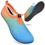 WateLves Water Shoes Barefoot Shoes Mens Women Beach Socks Aqua Swim Swimming sea Pool(Kordelzug Blau Orange 6/7) A