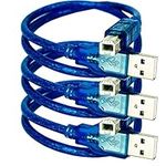 AZDelivery 3 x Blue USB Cable compatible with Arduino Mega 2560 for Development Board