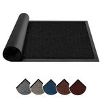 Circle of trust Hallway Runner Rug Non Slip, Heavy Duty Long Washable Runner Black 60x180 cm Rubber Backed Floor Mat | Dirt Trapper Washable Rug for Hallway Kitchen Bedroom Laundry & Office