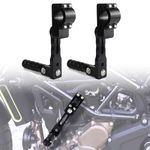 Xitomer Adjustable Highway Peg Mounts Rider Adjustable Footpeg Kit Long Angled Adjustable Highway Peg Mount Kit Engine Guards Crash Bars Footrest Mounting Brackets Arms (Black,130mm)
