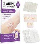 (3 CT) 2.3 X 2.3” Wound Closure Strips - Laceration Closure Kit - Zip Stitch Wound Closure Kit Device Zip Tie Skin Closure Butterfly Adhesive Steri Strips Wound Closure Glue Bandages Sutures