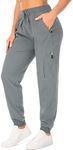 Women's Hiking Pants Quick Dry UPF 50 Travel Golf Pants lightweight Camping Work Cargo Pants Zipper Pockets,2066,Grey,L