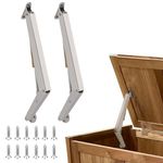2 Pack | 15KG Gas Strut Spring Hinges for Heavy Lids to Keep Stay, Slow Down and Soft Close, Hydraulic Hinges for Toy Box Chest, Bench, Toolbox and Basement Floor Door