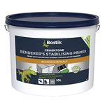 Bostik Renderer's Stabilising Primer, No Mixing, Easy to Apply, Excellent Key For Render, Coloured for Controlled Application, 10L