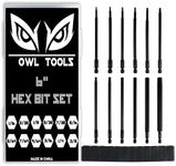 6" Long Allen Hex Bit Set (12 Pack of Drill Bits with Case) 6 Inch Allen Key Hex Bits in The Following SAE Sizes 1/16" 5/64", 3/32", 7/64", 1/8", 9/64", 5/32", 3/16", 7/32", 1/4", 5/16", 3/8