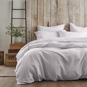 Tache 3 Piece Solid Cloud White Duvet Cover Set, California King
