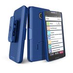 BELTRON Jitterbug Smart2 Case with Belt Clip Holster Combo, Slim Protective Grip Case with Kickstand for Jitterbug Smart 2 Easy-to-Use 5.5” Smartphone for Seniors by GreatCall (5049SJBS2) - Blue