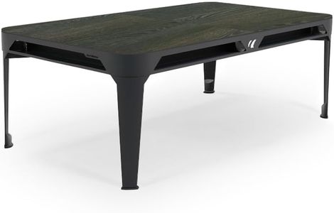 CORNILLEAU - Hyphen Outdoor - Outdoor Pool Table Convertible into a Dining Table, Weatherproof, Made in France - Black Frame - Light Grey Cloth - Pockets White - Dinner Tops: Black Wood Decor