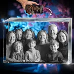 3D innovation 3D Crystal Photo, Christmas Personalized Gifts for Women, Her, Wife, Mom, Custom Glass Picture for Anniversary, Birthday, Pets, Couples Gifts, Rectangle 3D Laser Etched Crystal