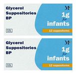 Glycerol 1g for Infants Suppositories, Pack of 2x12